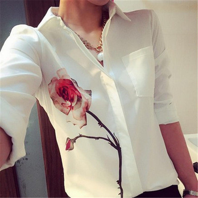 Стилна  дамска риза в бял цвят