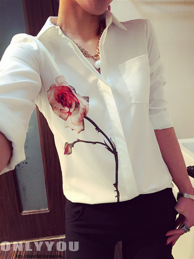 Stílusos fehér női ing