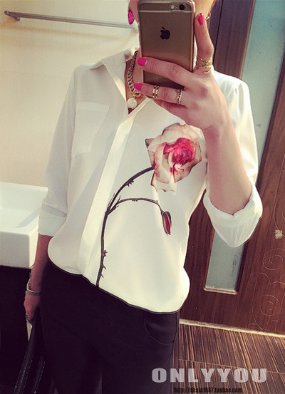 Stílusos fehér női ing