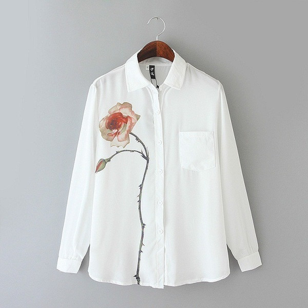 Stílusos fehér női ing