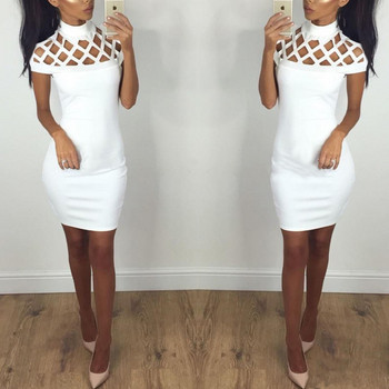 Stílusos női ruha O-nyakkal, több színben