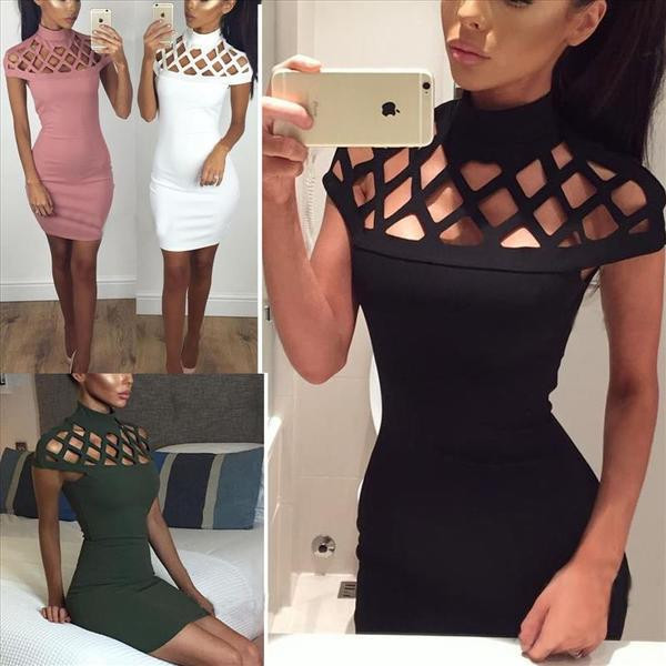 Stílusos női ruha O-nyakkal, több színben