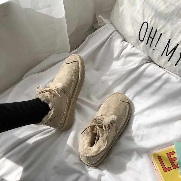 Női téli alkalmi cipő puha béléssel, fűzős három színben