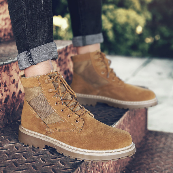 Modern férfi csizma öko velúrból három színben