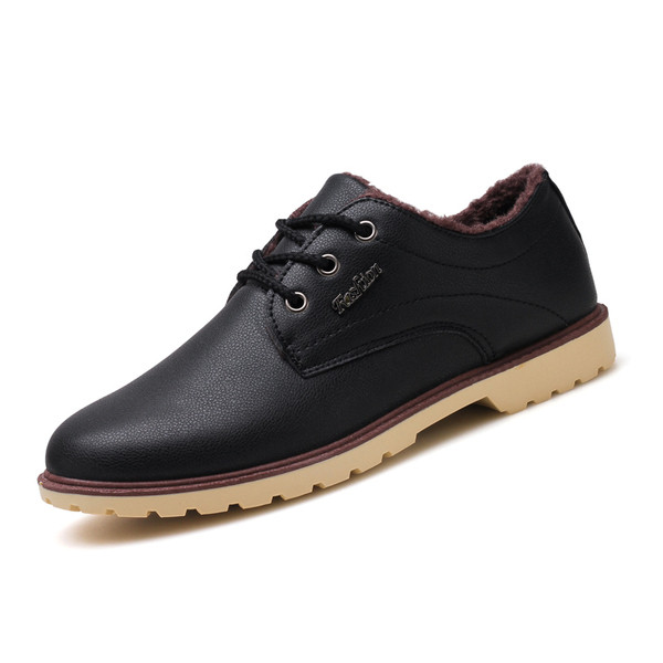 Eko bőrből készült alkalmi férfi téli cipő