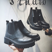 Cizme casual dama cu talpa aspra din piele ecologica in doua culori