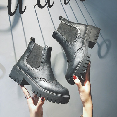 Cizme casual dama cu talpa aspra din piele ecologica in doua culori