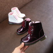 Cizme copii pentru fete cu cravate in doua culori