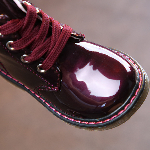 Cizme copii pentru fete cu cravate in doua culori