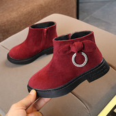 Cizme pentru copii cu decor panglică în trei culori