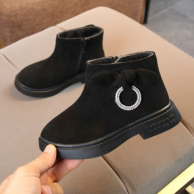 Cizme pentru copii cu decor panglică în trei culori