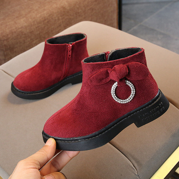 Cizme pentru copii cu decor panglică în trei culori