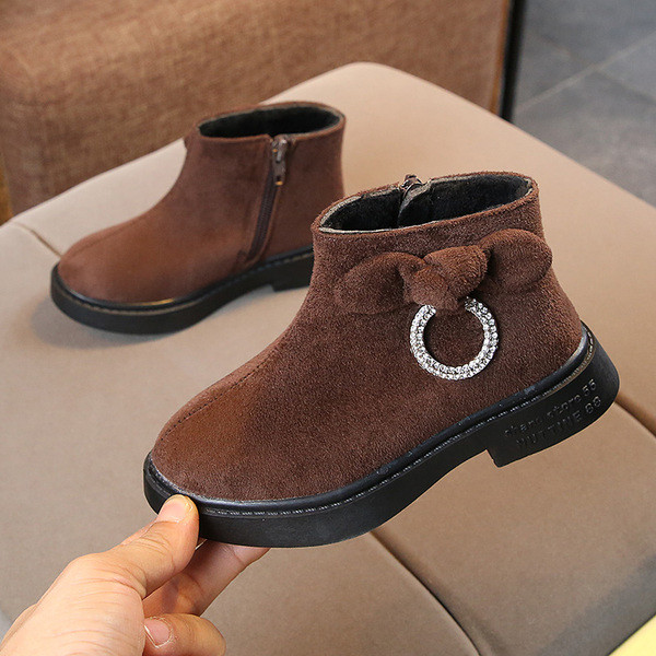 Cizme pentru copii cu decor panglică în trei culori