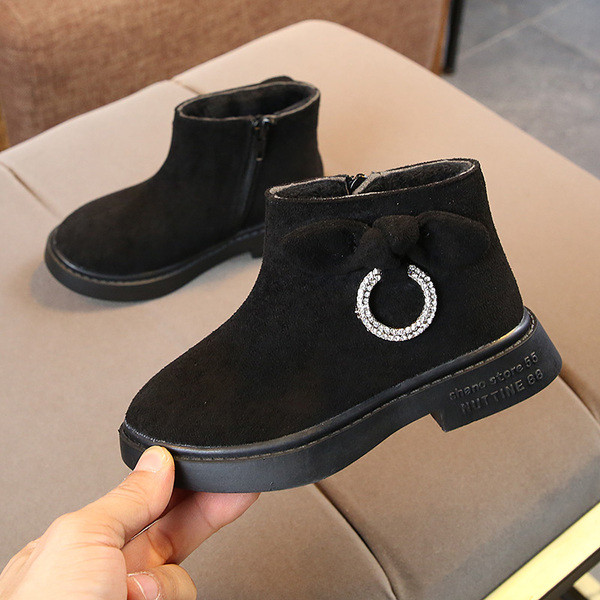 Cizme pentru copii cu decor panglică în trei culori