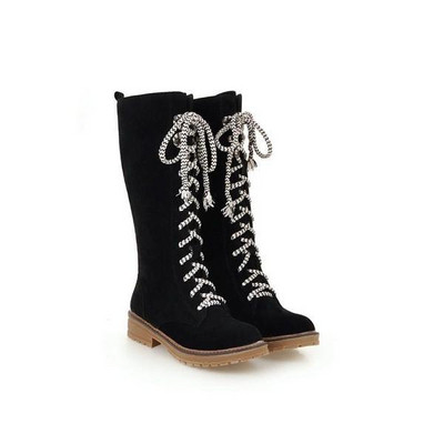 Öko velúrból készült fűzős, hétköznapi női csizma többféle színben