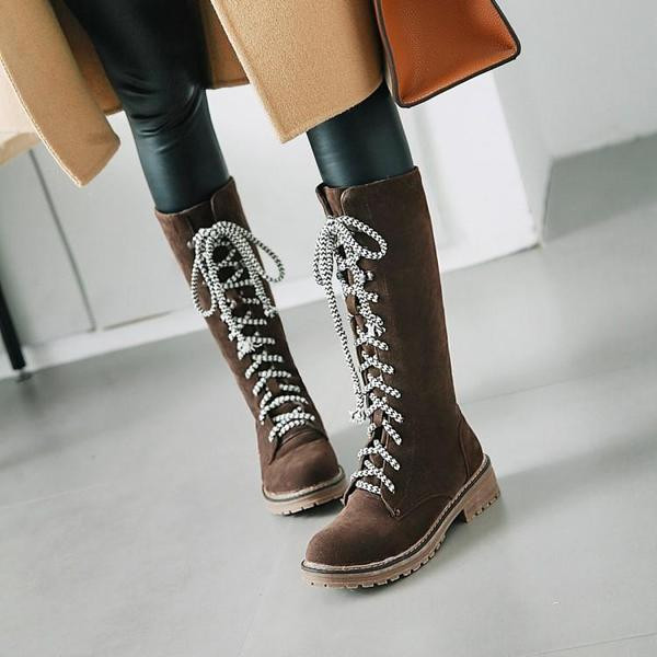 Öko velúrból készült fűzős, hétköznapi női csizma többféle színben