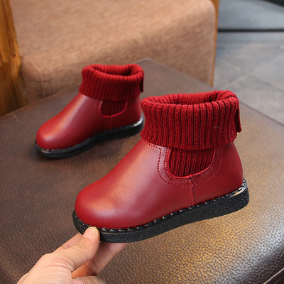 Öko bőrből készült gyerekcsizma lányoknak barna, fekete és piros színben