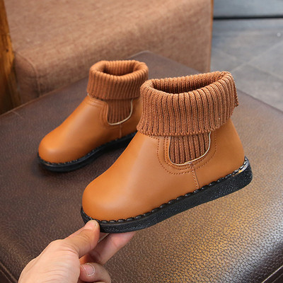 Öko bőrből készült gyerekcsizma lányoknak barna, fekete és piros színben