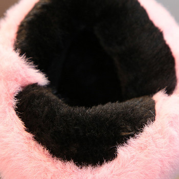 Детски зимни ботуши с пух в розов, сив и черен цвят