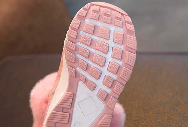 Cizme de iarna pentru copii cu puf in roz, gri si negru