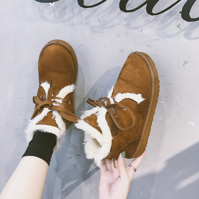 Γυναικείες χειμωνιάτικες μπότες με απαλή επένδυση και γραβάτες σε διάφορα χρώματα