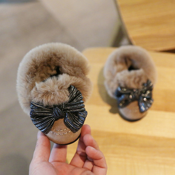 Három színű szalagos téli babacipő