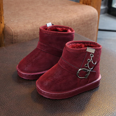 Cizme de iarna pentru copii pentru fete in negru, maro si rosu