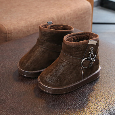 Cizme de iarna pentru copii pentru fete in negru, maro si rosu