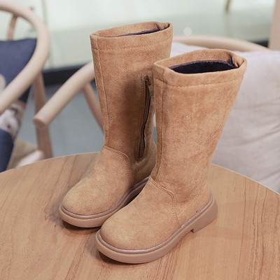 Modern gyerekcsizma lányoknak barna és fekete színben