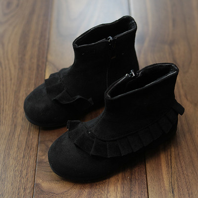 Cizme pentru copii din piele intoarsa ecologica in trei culori