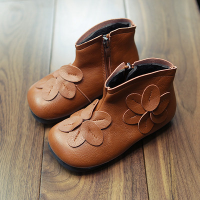 Cizme de iarna pentru copii din piele ecologica cu element 3D