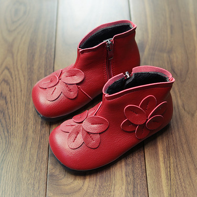 Cizme de iarna pentru copii din piele ecologica cu element 3D