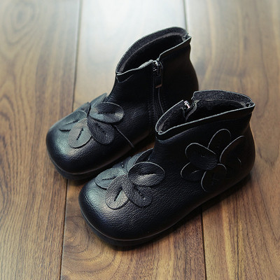 Cizme de iarna pentru copii din piele ecologica cu element 3D