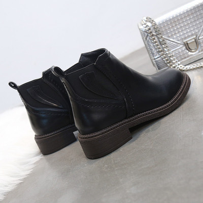 Cizme casual de dama din piele ecologica de culoare maro si negru