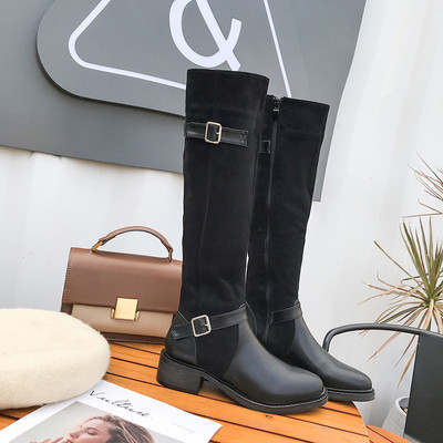 Öko bőrből készült női téli csizma puha béléssel, fekete színben