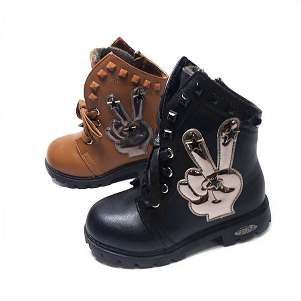 Model nou de cizme pentru copii cu captuseala moale potrivite pentru baieti si fete in doua culori