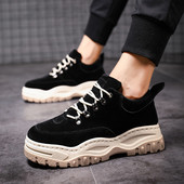 Ανδρικά πάνινα παπούτσια χειμωνιάτικων ατόμων με παχιά σόλα σε τρία χρώματα