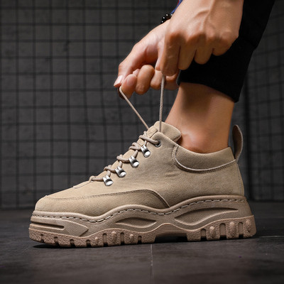 Ανδρικά πάνινα παπούτσια χειμωνιάτικων ατόμων με παχιά σόλα σε τρία χρώματα