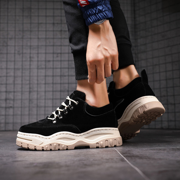 Ανδρικά πάνινα παπούτσια χειμωνιάτικων ατόμων με παχιά σόλα σε τρία χρώματα