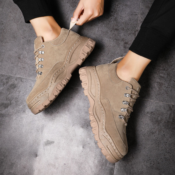 Ανδρικά πάνινα παπούτσια χειμωνιάτικων ατόμων με παχιά σόλα σε τρία χρώματα