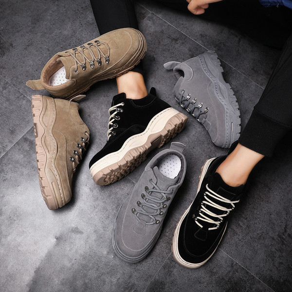 Ανδρικά πάνινα παπούτσια χειμωνιάτικων ατόμων με παχιά σόλα σε τρία χρώματα