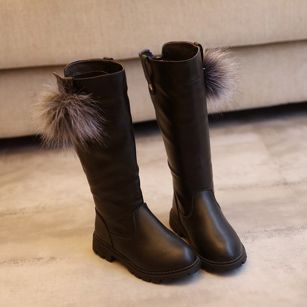 Öko bőrből készült modern gyerekcsizma pehely elemmel, három színben