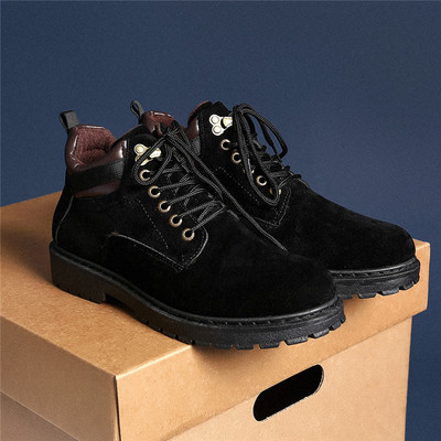 Elegáns férfi téli cipő eco velúrból három színben