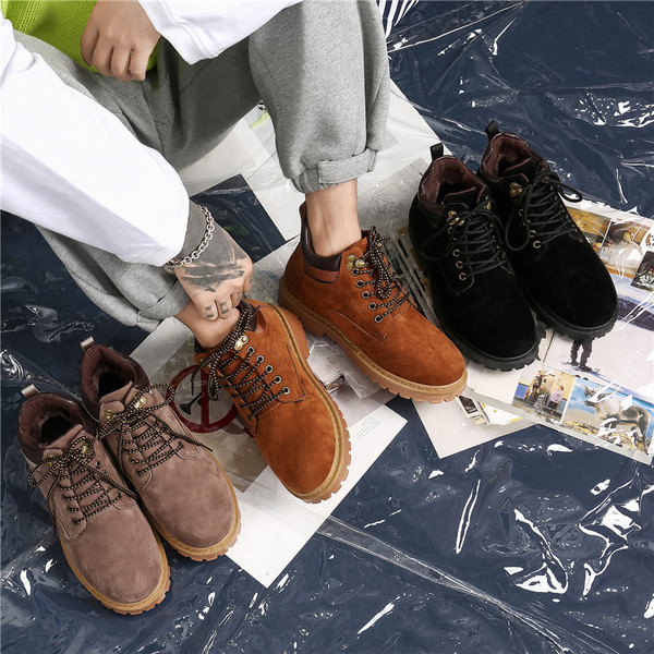 Elegáns férfi téli cipő eco velúrból három színben