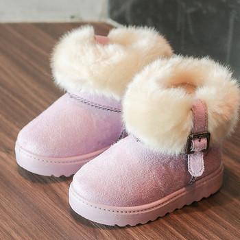 Χειμερινές μπότες για κορίτσια με χνούδι και χοντρά πέλματα