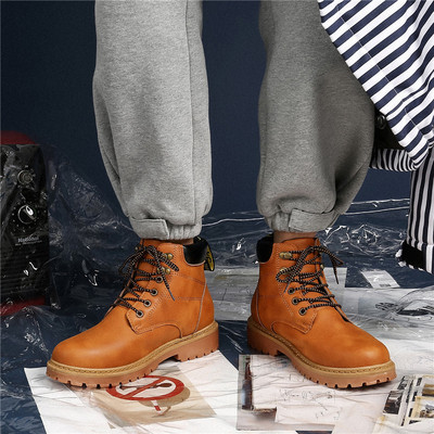 Öko bőrből készült elegáns férfi csizma három színben