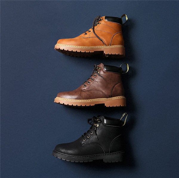 Öko bőrből készült elegáns férfi csizma három színben