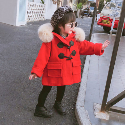 Elegáns gyerekkabát lányoknak pehely kapucnival