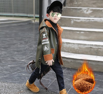 Alkalmi gyerek bőrdzseki fiúknak öko bőrből, két színben