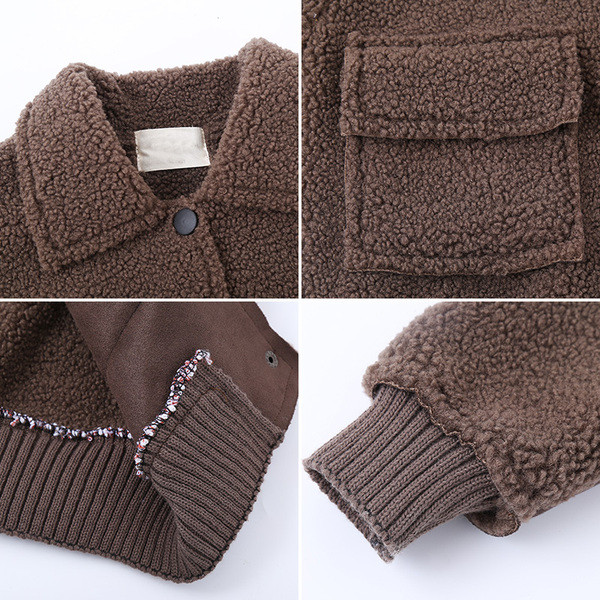 Geaca zilnica groasa pentru copii cu inscriptie pe spate in doua culori